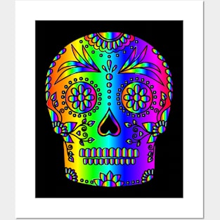 Sugar Skull Chromatic Day of the Dead Dia de los Muertos Posters and Art